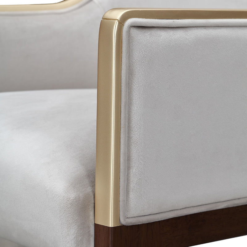 Houston - Dining Arm Chair - Porcini / Walnut - R&R Furniture Gallery (Fountain Valley, CA)