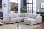 Penelope - Fabric Reversible Modular Sectional Sofa With Ottoman And Pillows - R&R Furniture Gallery (Fountain Valley, CA)