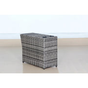 Gray mix Shick outdoor side table by LSI Patio Furniture featuring a modern design and sturdy construction.