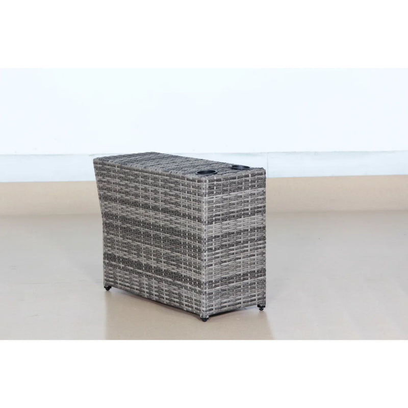 Gray mix Shick outdoor side table by LSI Patio Furniture featuring a modern design and sturdy construction.