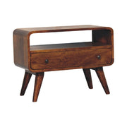 Mini Curved Media Unit - Chestnut - R&R Furniture Gallery (Fountain Valley, CA)