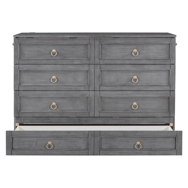 DreamHaus cabinet bed with large drawers, stylish design, and modern wood finish, showcasing the versatile Murphy bed setup.