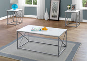 Table Set, Coffee, End, Side, Accent, Living Room, Contemporary, Modern (Set of 3) - White - R&R Furniture Gallery (Fountain Valley, CA)