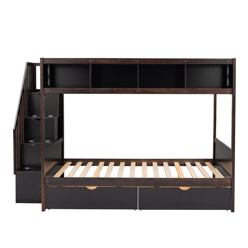 Bunk Bed With Shelfs, Storage Staircase And 2 Drawers - R&R Furniture Gallery (Fountain Valley, CA)