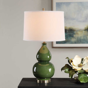 Ceramic Table Lamp - Dark Green