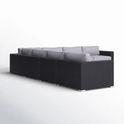 Luxurious Wicker Patio Sectional With Weather Resistant Sunbrella Cushions - R&R Furniture Gallery (Fountain Valley, CA)