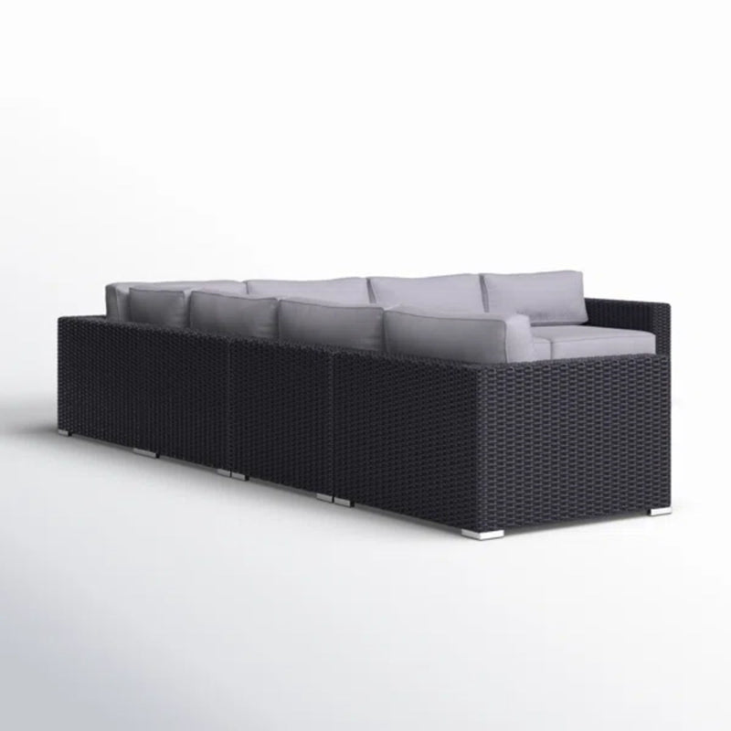 Luxurious Wicker Patio Sectional With Weather Resistant Sunbrella Cushions - R&R Furniture Gallery (Fountain Valley, CA)