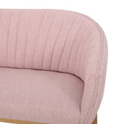 Noble House mid-century modern loveseat with channel-stitched backrest, stationary design and plush upholstery in a stylish living room setting.