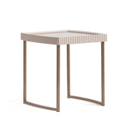 Lisbon - Side Table - Silken Cream / Bronze - R&R Furniture Gallery (Fountain Valley, CA)