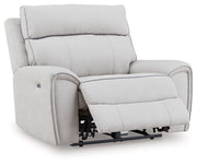 Social Pointe - Power Recliner / Adjustable Headrest - Pearl / Ash - R&R Furniture Gallery (Fountain Valley, CA)