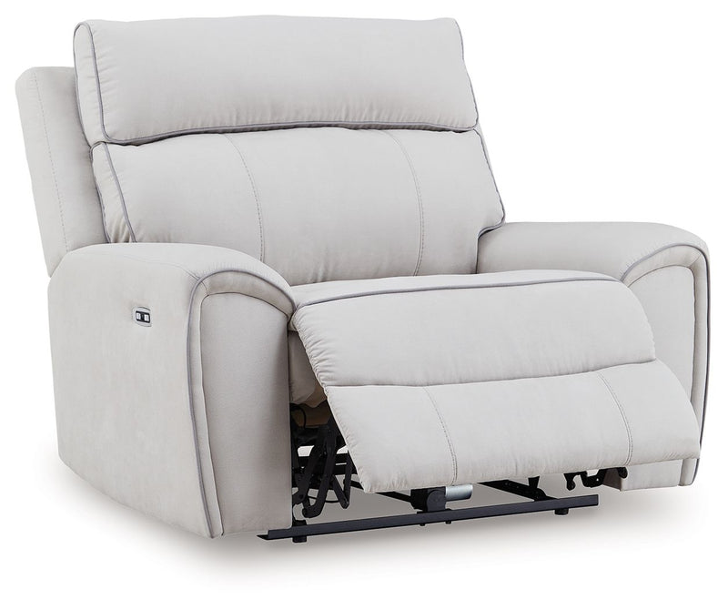 Social Pointe - Power Recliner / Adjustable Headrest - Pearl / Ash - R&R Furniture Gallery (Fountain Valley, CA)