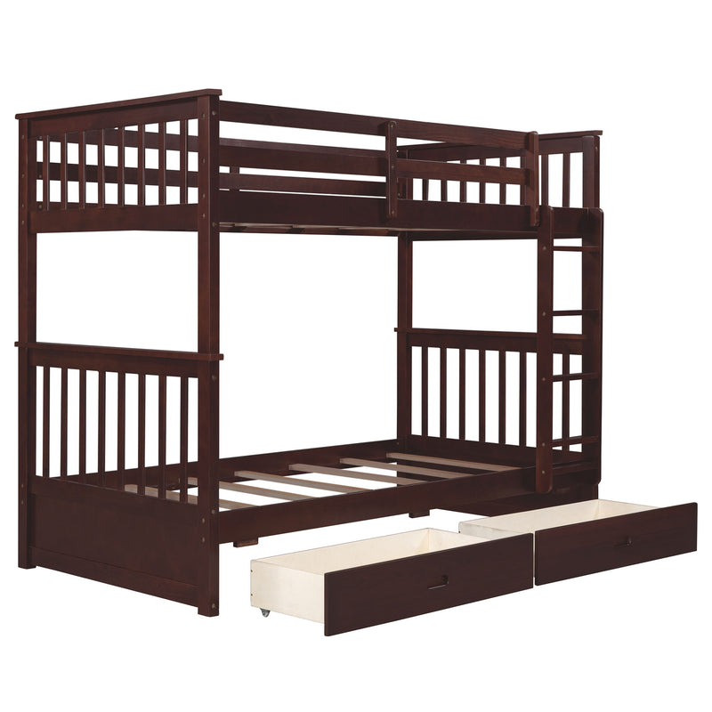 Bunk Bed With Ladders And 2 Storage Drawers - R&R Furniture Gallery (Fountain Valley, CA)