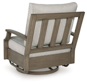 Rainier Ranch - Swivel Glider Chair With Cushion - Brown / Beige - R&R Furniture Gallery (Fountain Valley, CA)