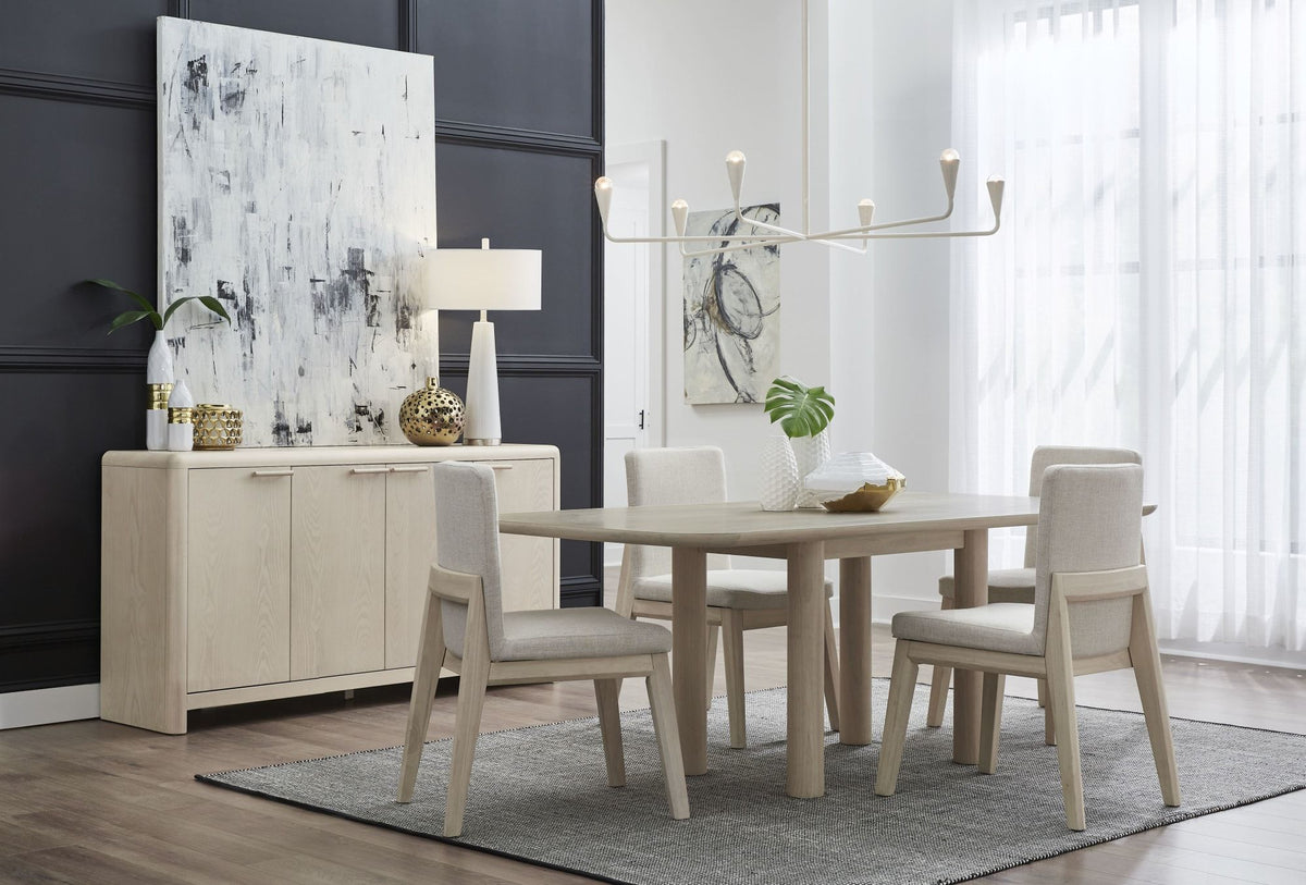 Liv Ash Wood Rectangular Dining Table in White Sand