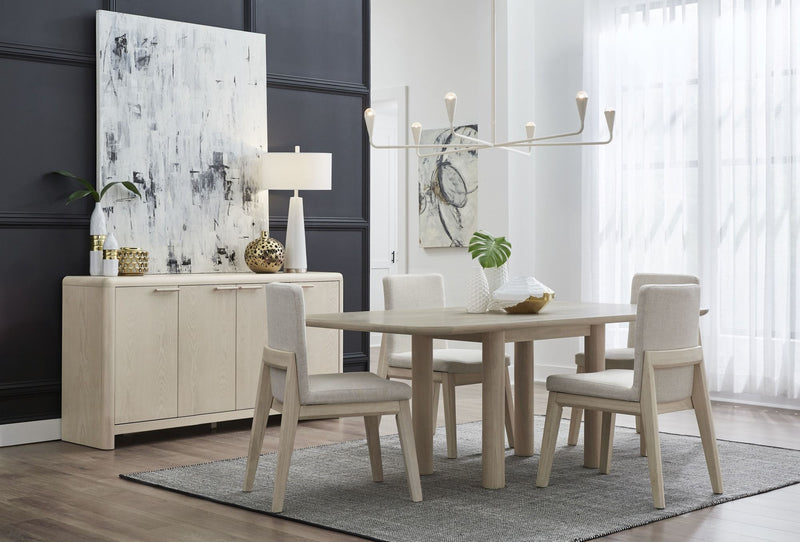 Liv Ash Wood Rectangular Dining Table in White Sand