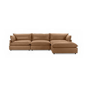Classic Home Caplan modular sectional sofa with plush cushions, showcasing a modern stationary sectional design in a cozy living room setting.