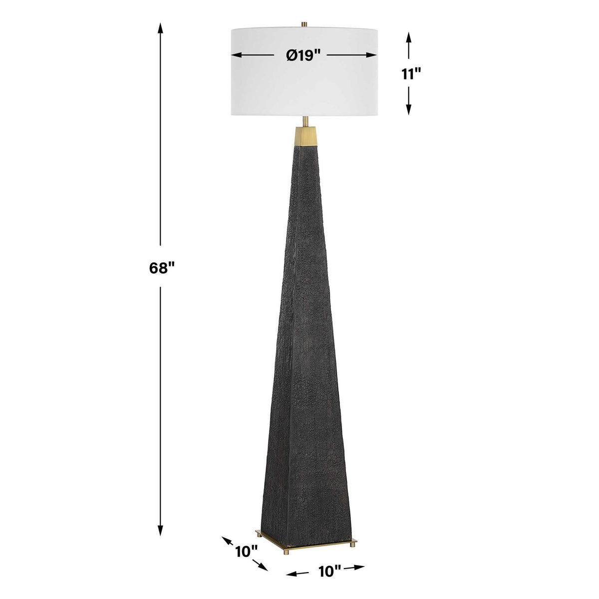 Lathey - Tapered Floor Lamp - Black