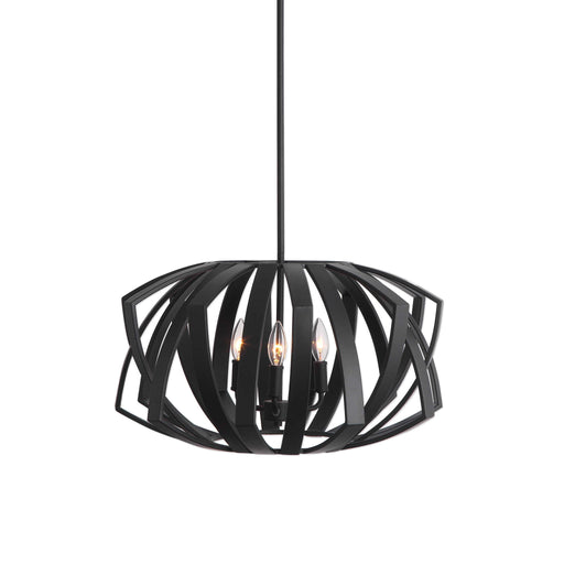 Uttermost Thales Geometric 3-Light Pendant in black with modern, geometric design for stylish pendant lighting.