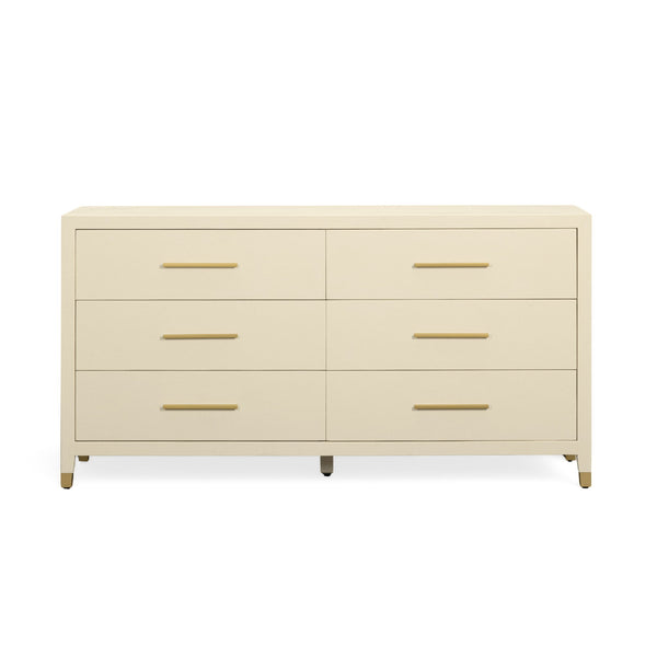 Dani - Faux Shagreen 6-Drawer Dresser - Cream