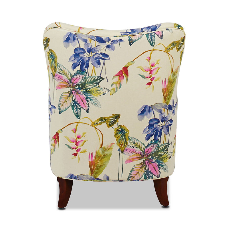 Paradise - Upholstered Arm Chair Floral Printed On Cotton - Off-White - R&R Furniture Gallery (Fountain Valley, CA)