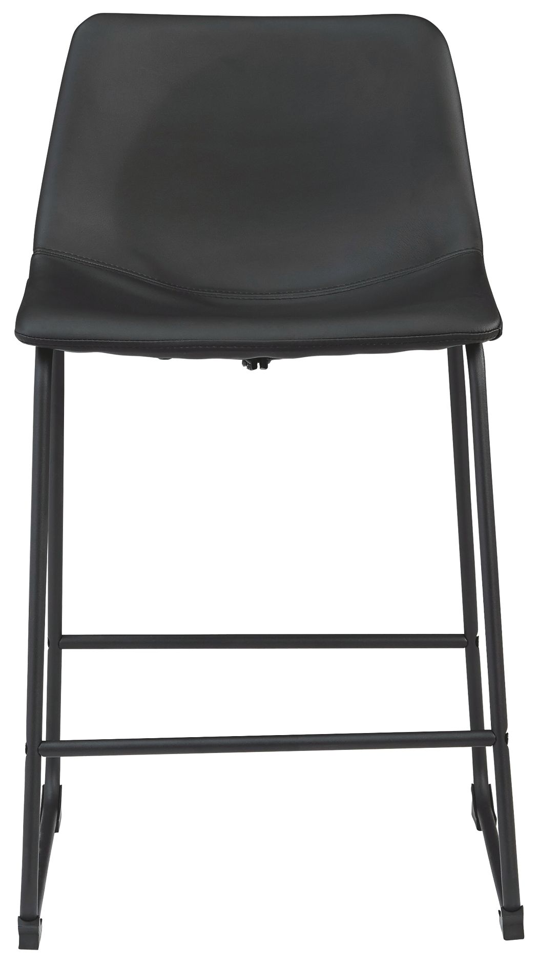 Set of two Signature Design by Ashley® Centiar upholstered barstools with plush fabric seats and wooden legs.