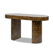 Jennifer Taylor Home Jesse single drawer oval computer desk with sleek wood finish and modern design.