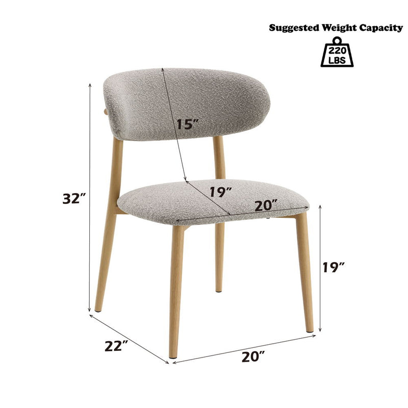 Kacey - Side Chair (Set of 2) - Gray Boucle & Natural - R&R Furniture Gallery (Fountain Valley, CA)