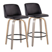 Toriano - Contemporary Fixed Height Counter Stool With Swivel & Round Footrest (Set of 2) - R&R Furniture Gallery (Fountain Valley, CA)