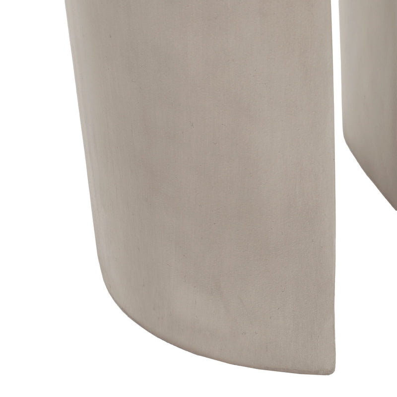 Outdoor Round With U Shape Side Table - Light Gray - R&R Furniture Gallery (Fountain Valley, CA)