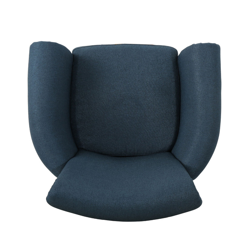 Noble House elegant club arm chair with nailhead trim and birch wood legs, showcasing a stylish and comfortable seating design.
