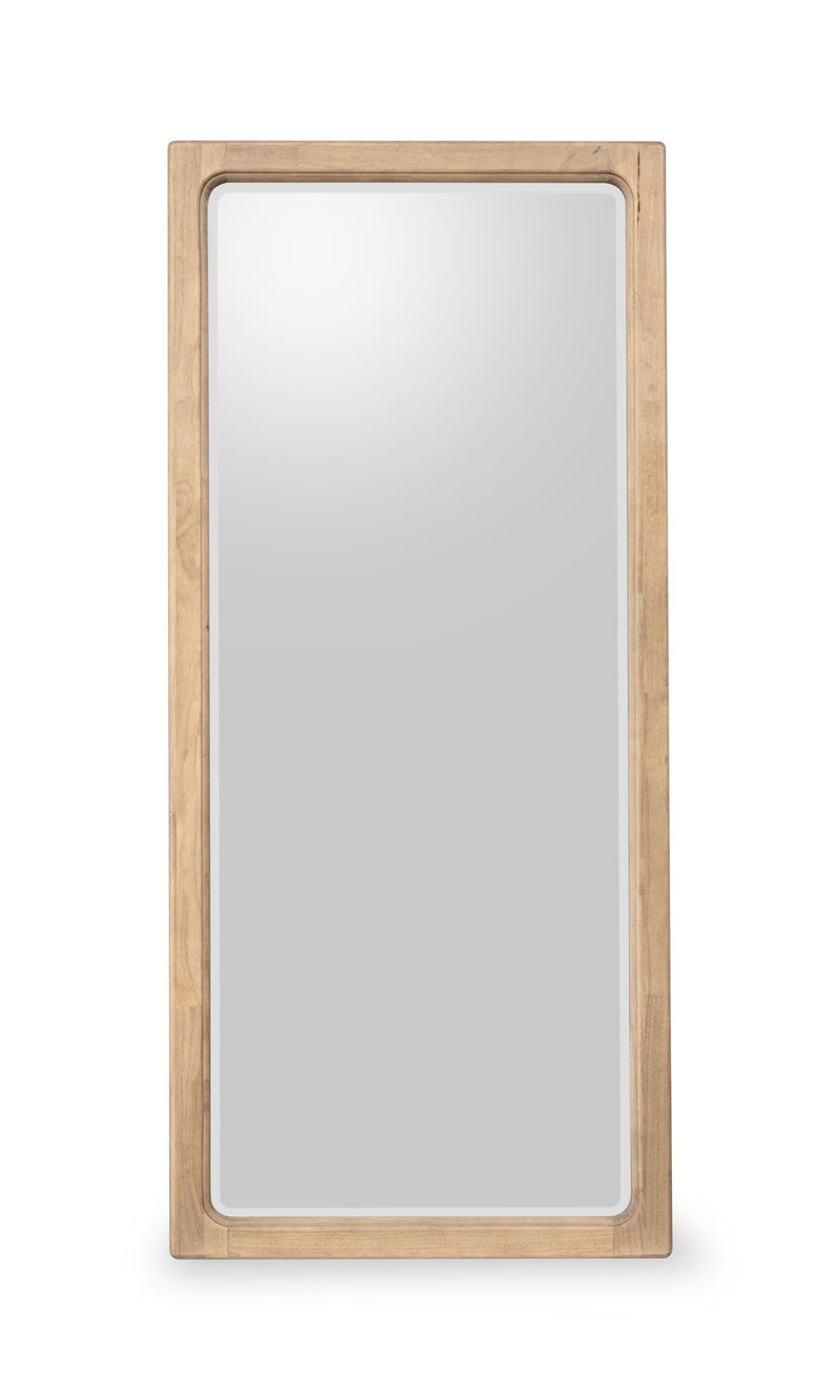 Modus Brentwood Flr Mirror in Brioche with a sleek, modern frame, standing upright in a contemporary interior setting.