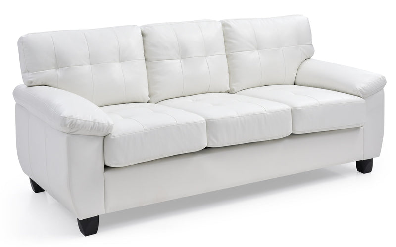 Comfortable Glory Furniture stationary sofa with plush cushions and modern design, perfect for living room seating.