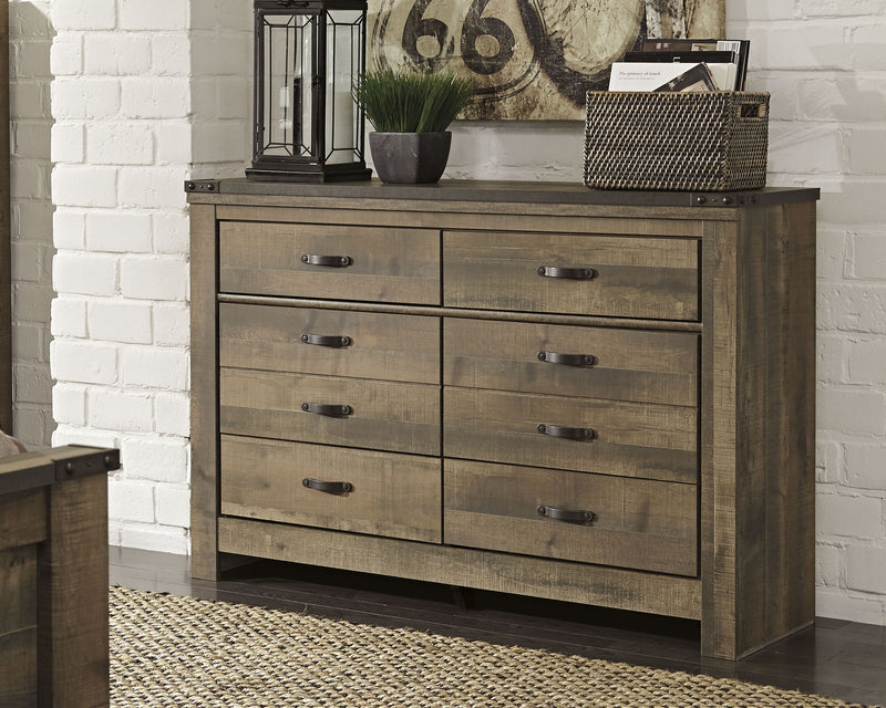 Trinell - Six Drawer Dresser - 61.34" x 15.98" x 42.99" - Brown Dark - R&R Furniture Gallery (Fountain Valley, CA)