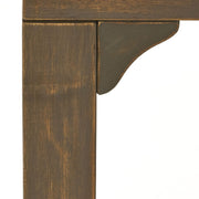 Outdoor expandable acacia wood dining table with U-shaped legs by Noble House, showcasing its natural wood finish and adjustable size.