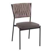 Set of two Lumi Source Tania braided contemporary chairs with woven seats and modern design for stylish living spaces.