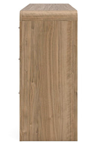 Signature Design by Ashley six-drawer dresser with sleek wood finish and modern hardware, featuring six spacious drawers.