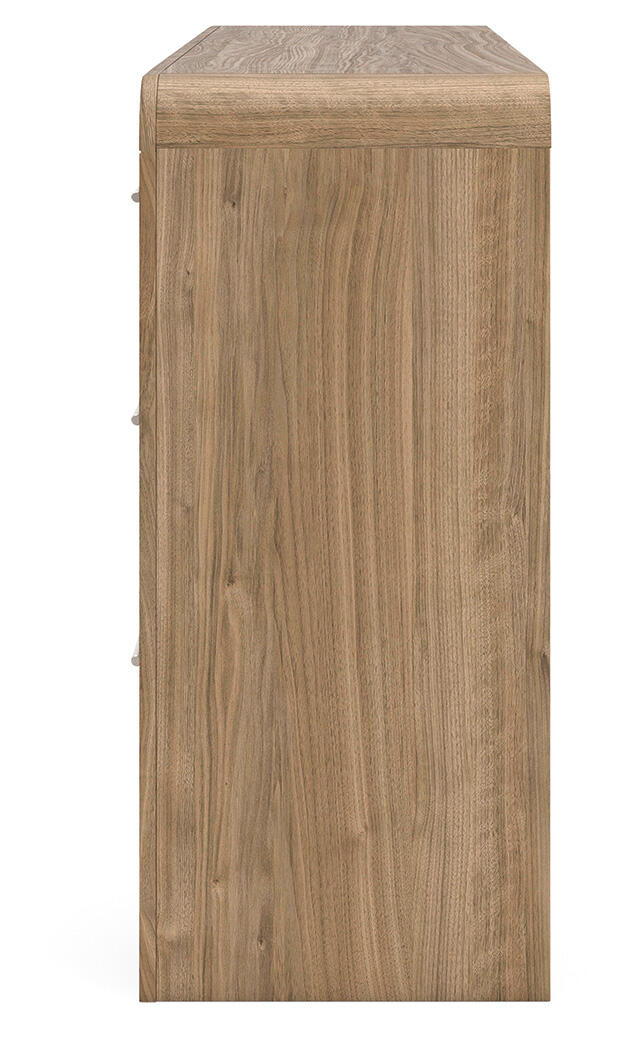 Signature Design by Ashley six-drawer dresser with sleek wood finish and modern hardware, featuring six spacious drawers.