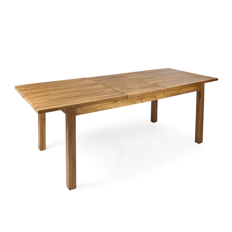 Wilson - Expandable Dining Table With Slat Design - Teak Acacia Wood - R&R Furniture Gallery (Fountain Valley, CA)