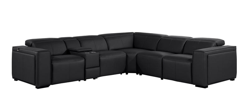 1224 - 6-Piece L-Shaped Sectional Sofa In With 3 Power Recliners & Power Headrests
