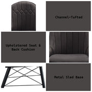 Abraham - Side Chair (Set of 2) - Dark Gray Fabric & Black - R&R Furniture Gallery (Fountain Valley, CA)