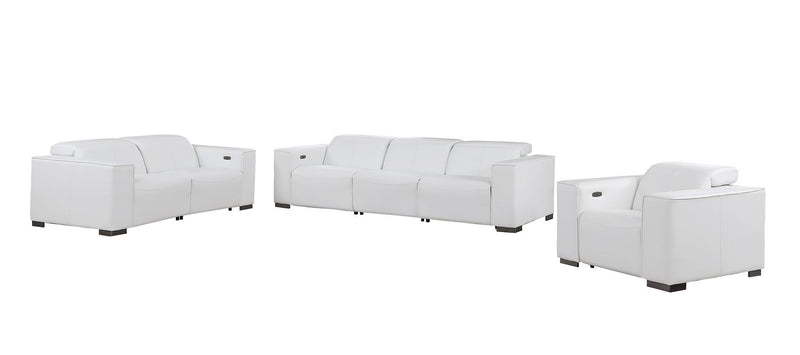 1208 - Leather Reclining Set (Sofa, Loveseat & Chair With 5 Power Recliners)