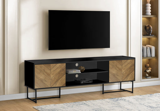 TV Stand, Console, Media Entertainment Center, Storage Cabinet, Modern - Black - R&R Furniture Gallery (Fountain Valley, CA)