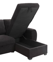 Veronica - Reversible Sleeper Sectional Sofa With Storage Chaise - Black - R&R Furniture Gallery (Fountain Valley, CA)