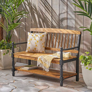 Slatted Bench With Built In Shelf - R&R Furniture Gallery (Fountain Valley, CA)