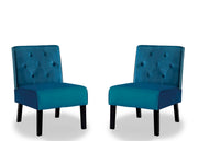Reese - Living Room Armless Button Tufted Pattern Accent Chair (Set of 2) - R&R Furniture Gallery (Fountain Valley, CA)