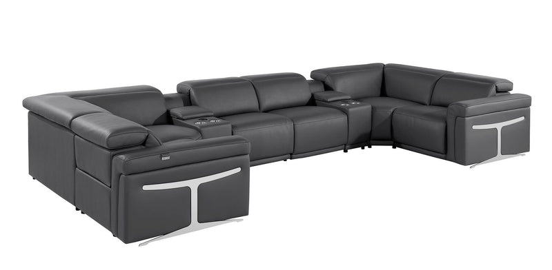 1126 - 8-Piece U-Shaped Sectional Sofa In With 4 Power Recliners & Power Headrest