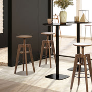Spencer - Minimalist Oak Adjustable Bar Counter Stool - Walnut Brown Oak - R&R Furniture Gallery (Fountain Valley, CA)