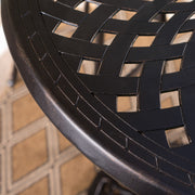 Elegant Cast Aluminum Round Bar Table With Romantic Filigree Design - Copper - R&R Furniture Gallery (Fountain Valley, CA)