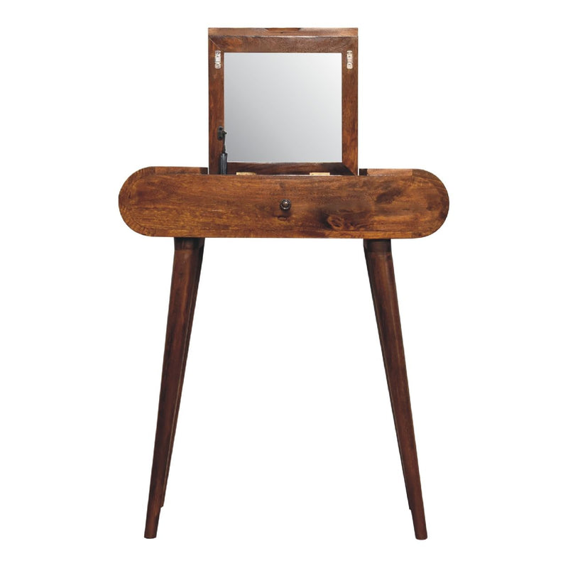 Mini Round Fold Vanity - Chestnut - R&R Furniture Gallery (Fountain Valley, CA)