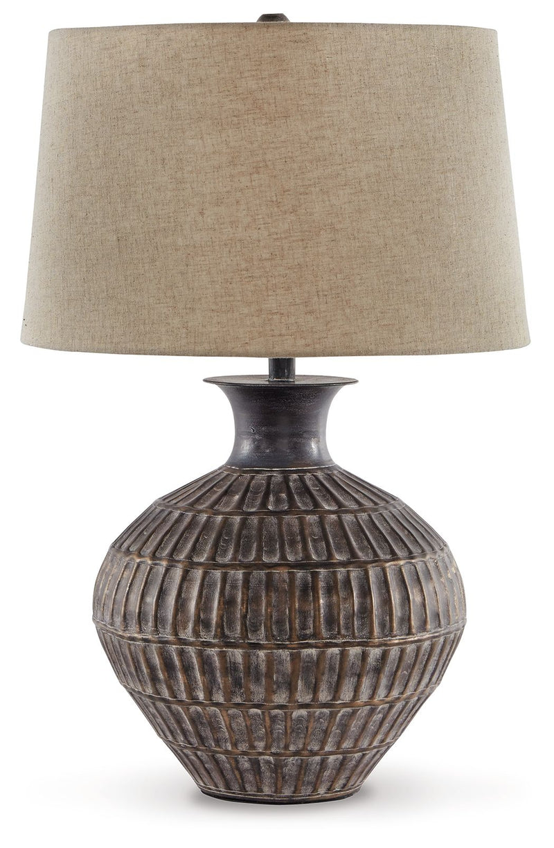 Magan - Metal Table Lamp  - Antique Bronze Finish - R&R Furniture Gallery (Fountain Valley, CA)